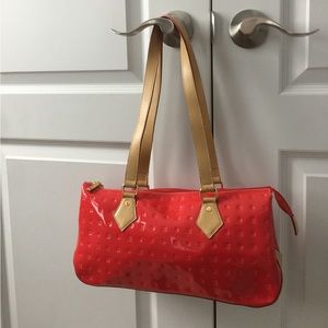 Arcadia Italy red patent leather shoulder bag